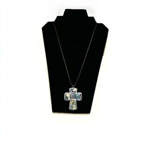 Stained glass handmade cross necklace #festival #rave #boho